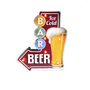 美式复古铺铁L艺壁饰灯牌ED灯指示牌箭咖头指示牌酒吧led灯啡店导