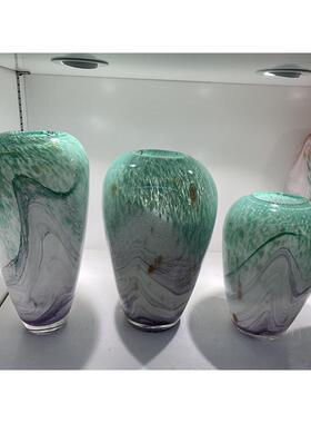 高级感花瓶摆件玻璃水培花器雪柳马醉木水养插花鲜花客厅落地装饰