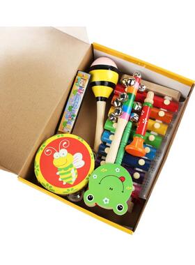 木制奥尔夫乐器组合音套装蒙1-岁宝宝声启MMV摇铃八音敲琴益玩智