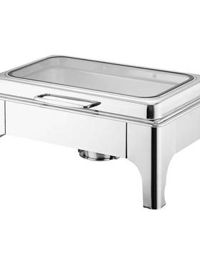 酒店可视液压不锈钢自助餐炉电加热板保温布菲炉木纹金色黑色白色