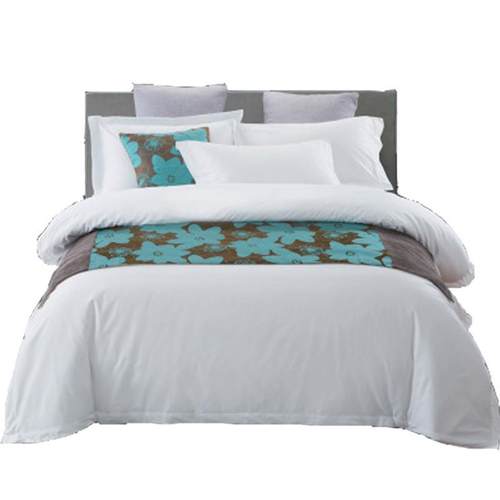 宾馆四件套全棉被套床单枕头套白色贡缎五星级酒店布草床上用品