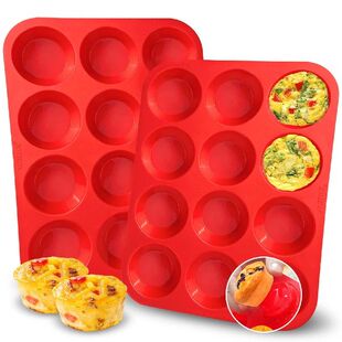 极速Silicone Muffin Pan 12 Cups Cupcake Tray Non-Stick Silic