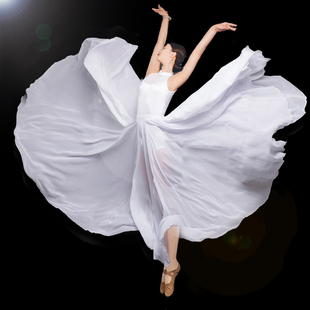 速发舞蹈纱裙练身大摆裙新疆跳舞半习长典子飘逸灯火中国古裙服