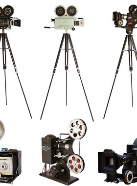 速发复古老式电影放旧机怀映照影机模型摄相服装店橱窗道具摆件