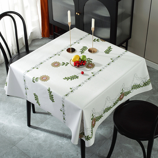 速发正方形免布桌洗防油防水高级感轻奢桌八仙桌形用方家茶几桌垫