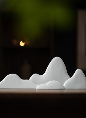 速发关山造景禅意陶瓷枯里江山远山摆件玄假桌面沙盘千山水鱼缸装