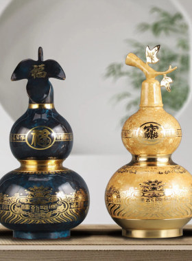 速发《百开临门》纯铜葫芦摆件客厅玄关装饰工艺司公品招财福口铜