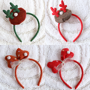 速发圣诞装 扮圣诞麋角鹿鹿头箍小饰品 件场景布置树挂饰节日用品装