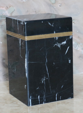 速发黑白根地理石落大摆台铜条镶术基座玄关酒店展厅艺嵌品摆件底