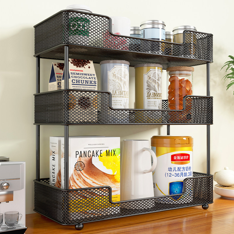 速发餐桌置物架桌零放食饭桌收纳神器厨房面杯子水杯办公桌上架子