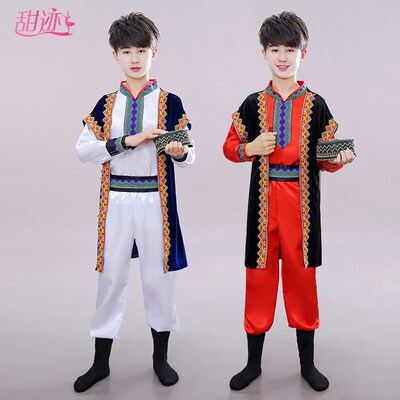 速发新疆舞蹈演出服儿童男维族服饰回族哈萨克族维吾尔族民族服装