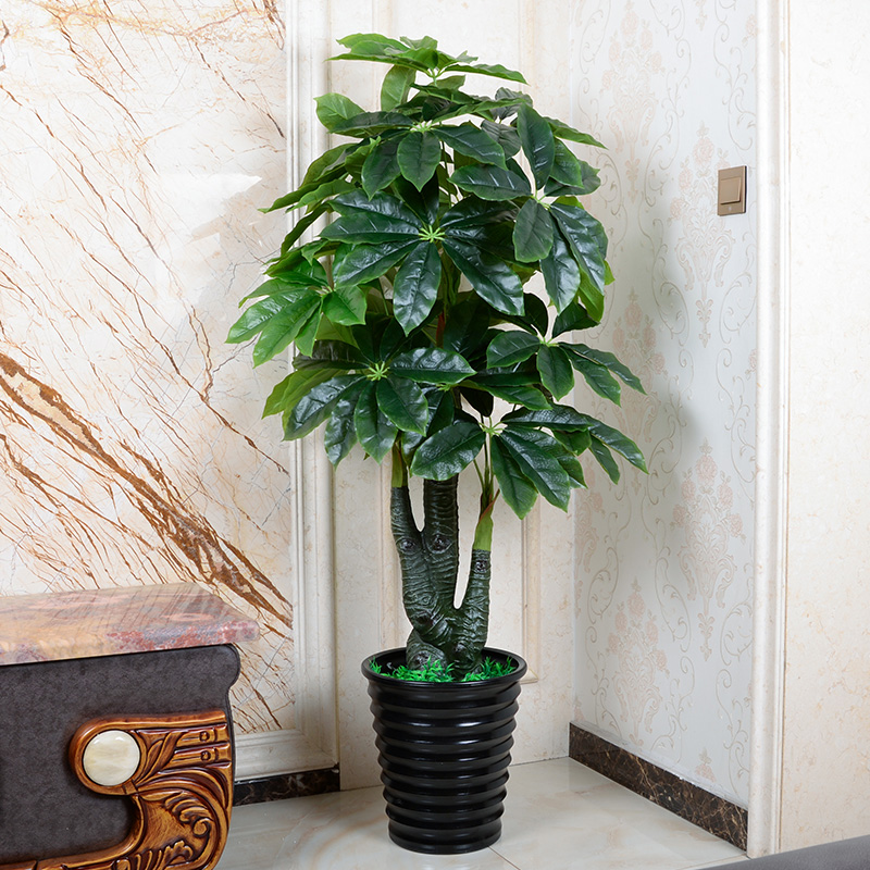 速发假假财树植物绿植摆件滴水观音饰居大型客厅落地装家室内发花