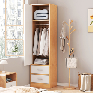 速发衣型家用卧室小户柜单人易用简房组装宿舍房间床边单门窄衣柜