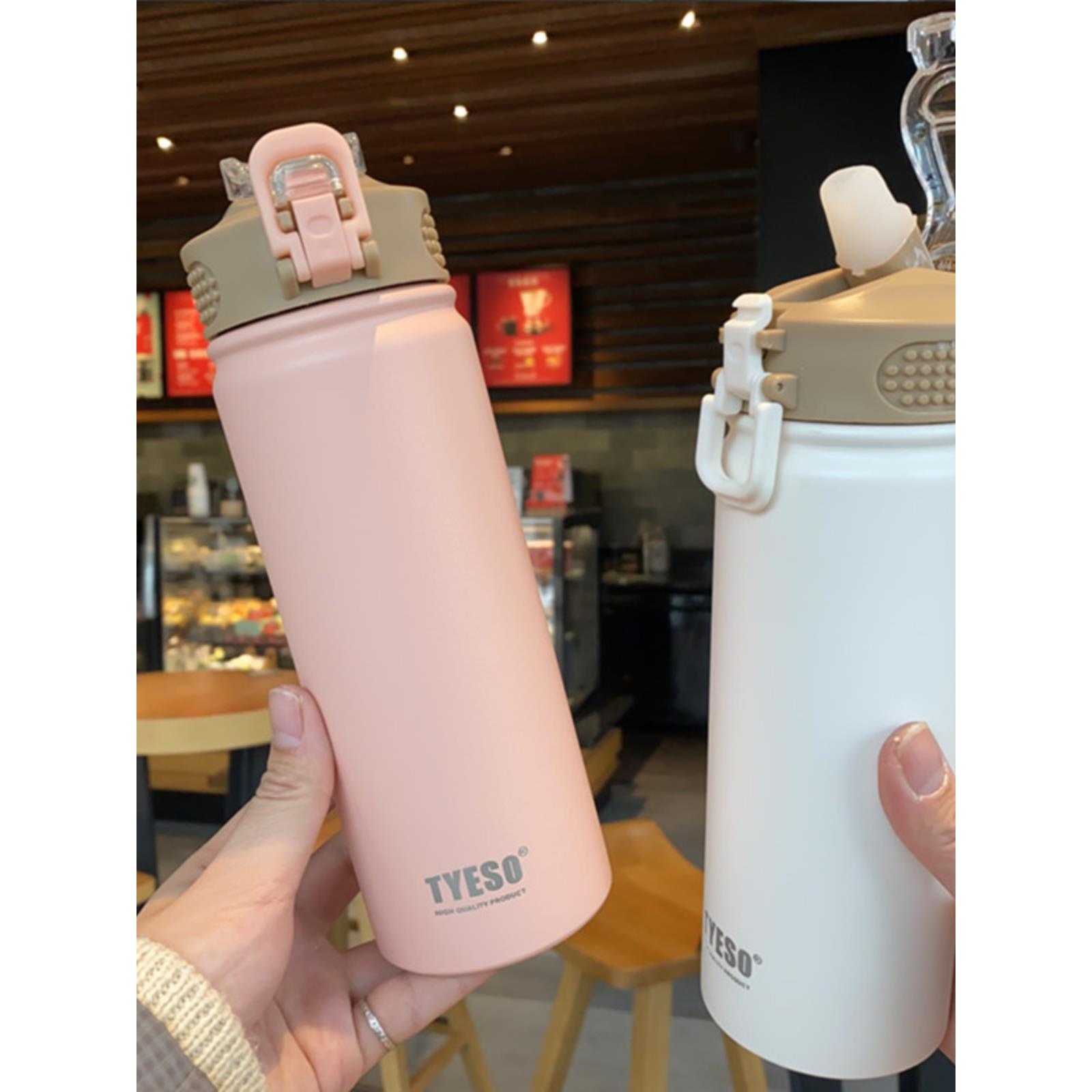 大容量吸管保温杯女学生可爱简约韩版个性便携不锈钢水杯ins杯子