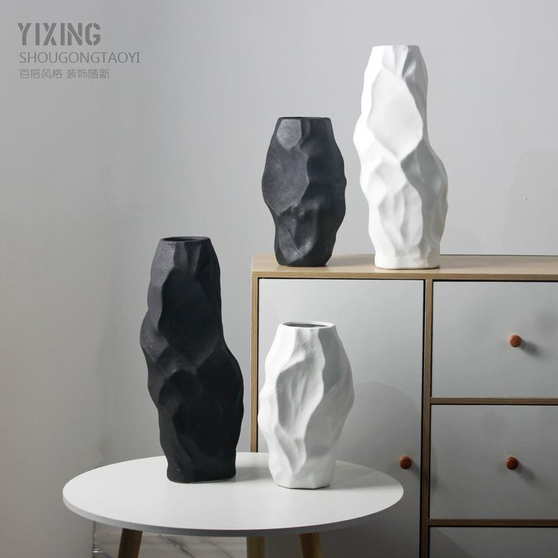 创意简约陶瓷干燥花瓶装饰工艺礼品摆饰插花器样板房酒店饭厅居家