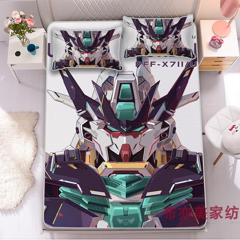 机动战士高达夏季冰丝席动漫卡通儿童学生宿舍凉席三件套床上用品