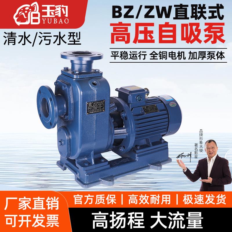 BZ三相工业ZW自吸泵380V管道泵卧式离心泵抽水泵农用大流量抽水机