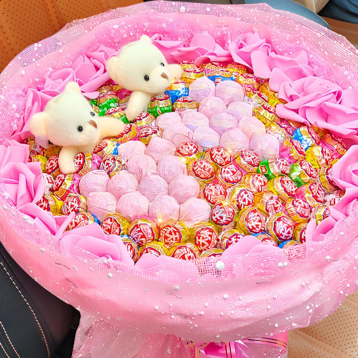 儿童节糖果花束棒棒糖花束超大束成品送女生女友老婆闺蜜生日礼物