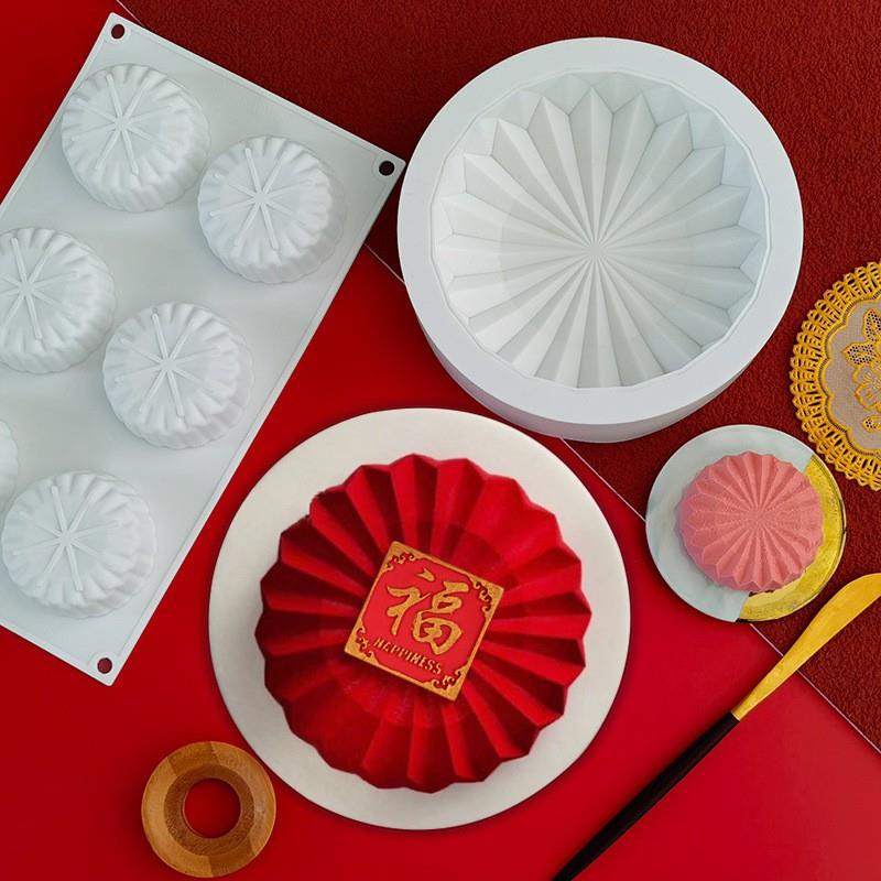 国潮国风新年春节慕斯硅胶模具巧克力戚风蛋糕九宫格磨具奶冻布丁