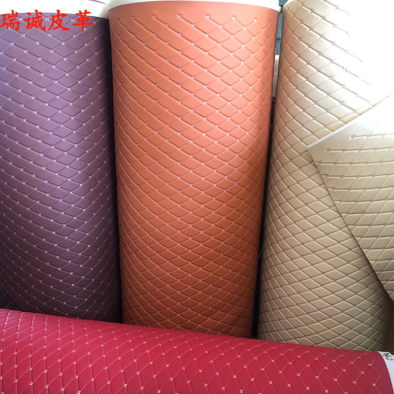 加厚刺绣皮革面料汽车内饰改装房车大货车顶棚翻海绵皮软包卧铺炕
