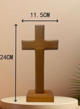 木制水曲柳实木十字架摆件桌摆多款尺寸随心选