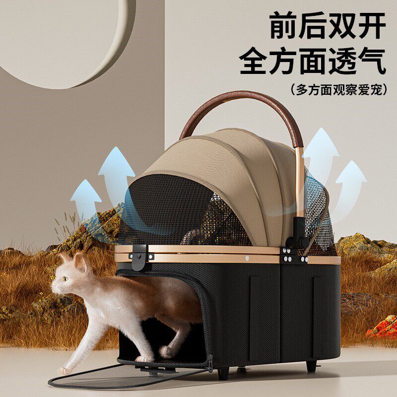 拉车新款宠物推车狗狗猫咪泰迪手推车外出中小型宠物狗车轻便可分