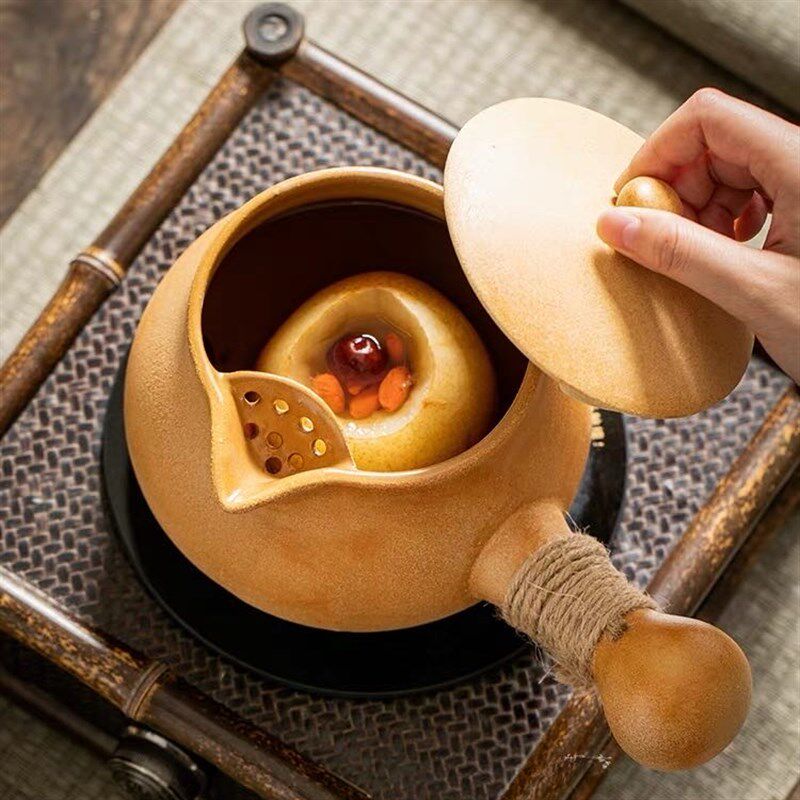 迷你陶瓷带盖奶锅烤奶壶陶壶小砂锅热牛奶中药煮药煮茶燃气适用