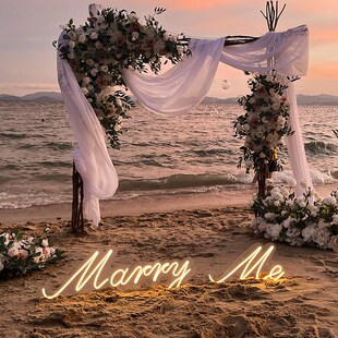 精选marryme婚礼求婚婚庆led霓虹灯牌发光字告白字母灯浪漫氛围装