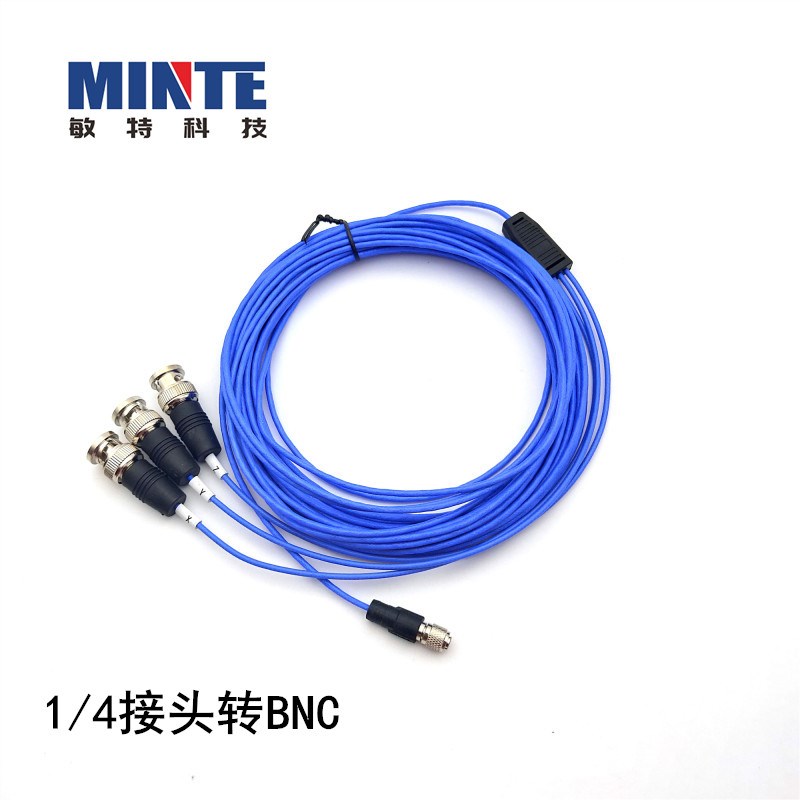 四芯1/4-28UNF转BNC PCB三轴加速度传感器专用线缆特氟龙外皮定制