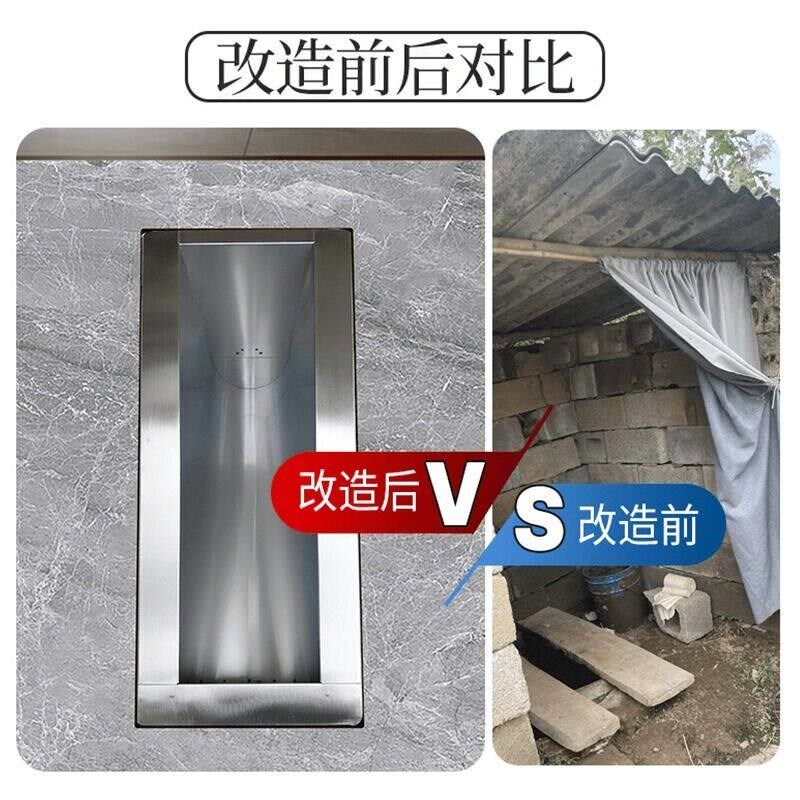 不锈钢蹲便器改造农村旱厕后排水蹲坑厕所大便器茅坑便盆抗冻