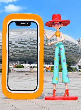 户外女孩造型大型雕塑商业街美甲店铺门口摆放景观陈列玻璃钢摆件