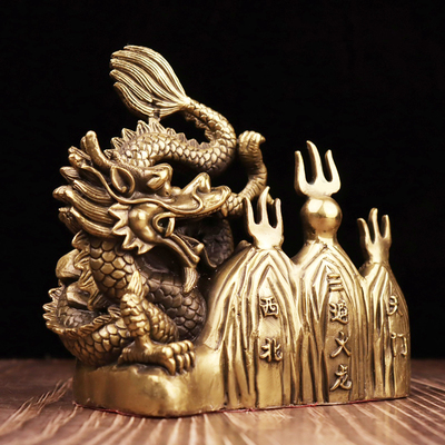 精选镇宅铜龙摆件避火龙厨房在西北方位角乾位乾卦火烧天门化解招