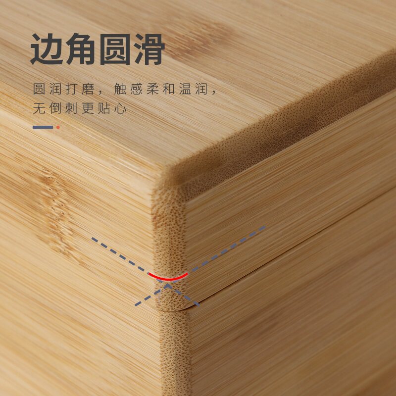 桌面双层带锁收纳箱中式储物盒杂物箱证件木盒医药箱子楠竹大号