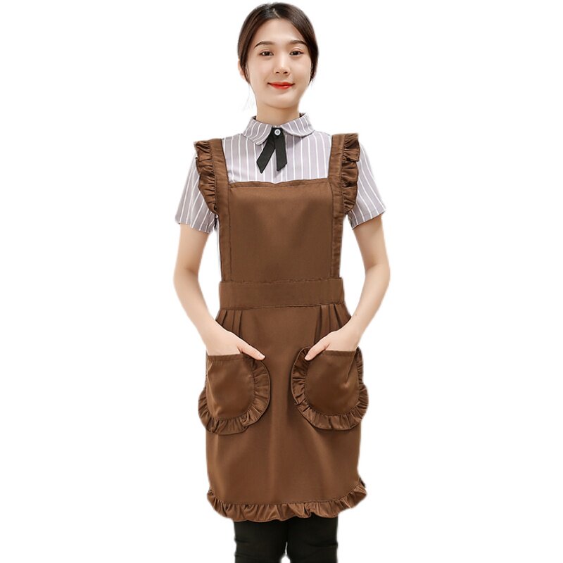 美甲美容院母婴店围裙定制logo韩版时尚女士花艺师工作服夏季新款