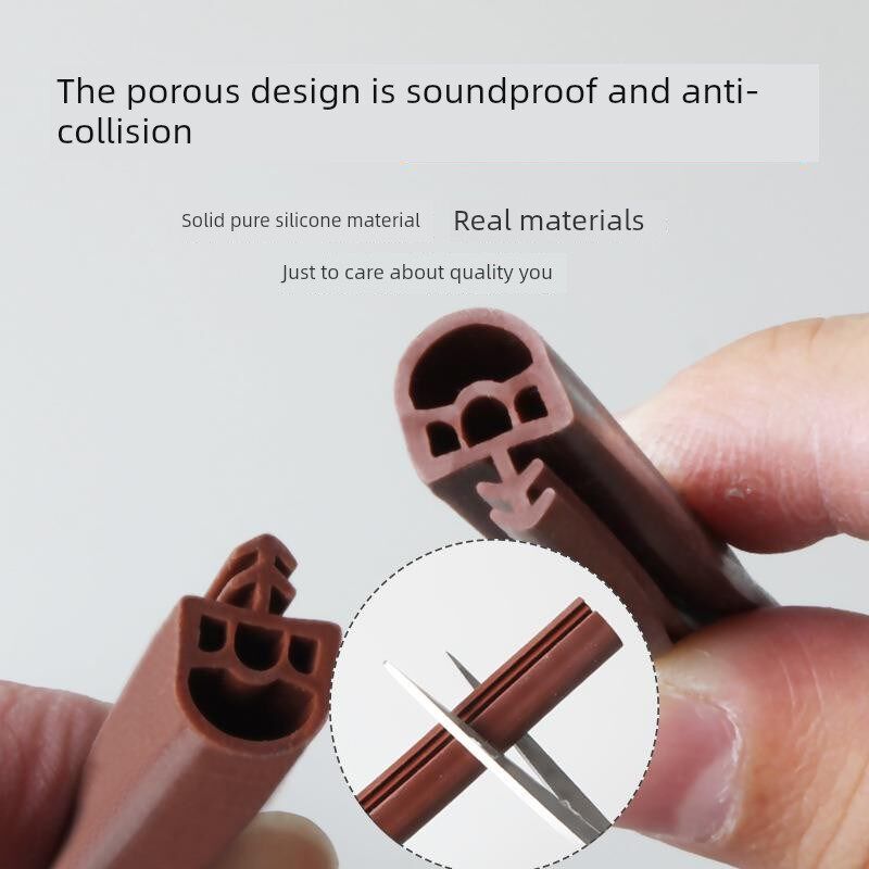 精选木门密封条卡槽式多孔硅胶卧室门房门门框防撞条门缝防风隔音