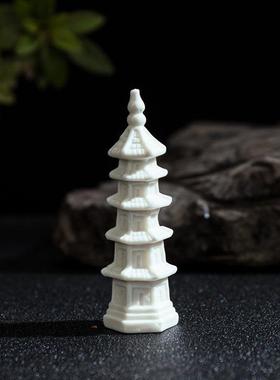 迷你陶瓷小宝塔假山流水器盆景园艺微景观枯山水装饰布景造景配件