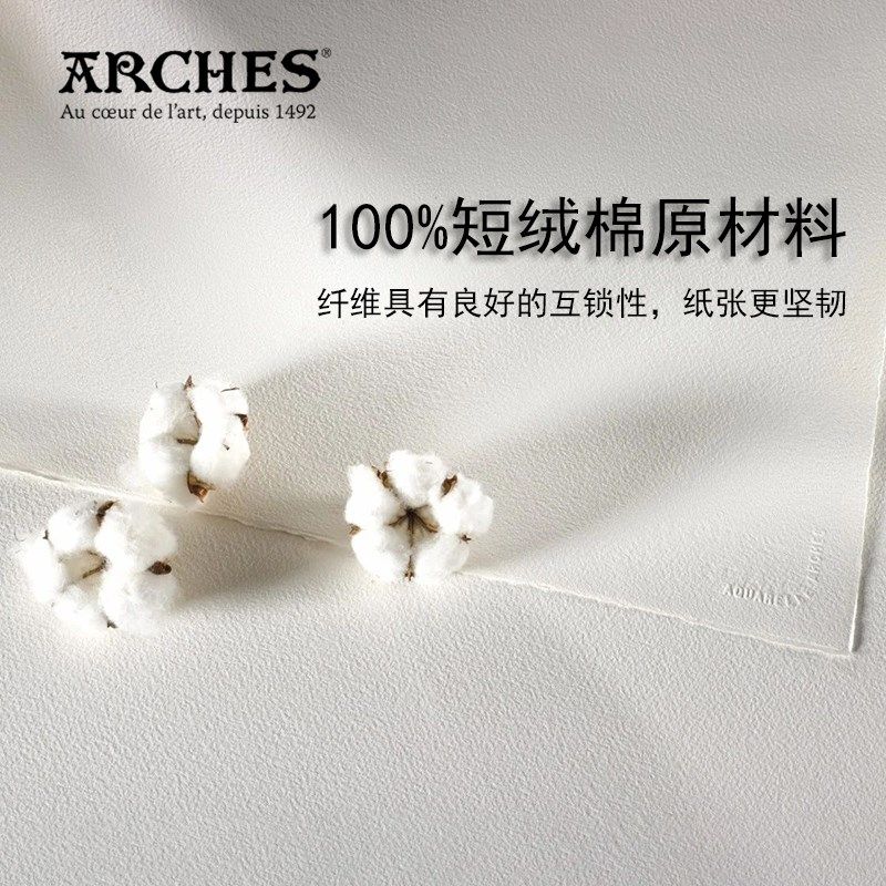 阿诗水彩纸300g中粗全棉浆全开2k640g手工艺术家级8k细纹水彩纸4k