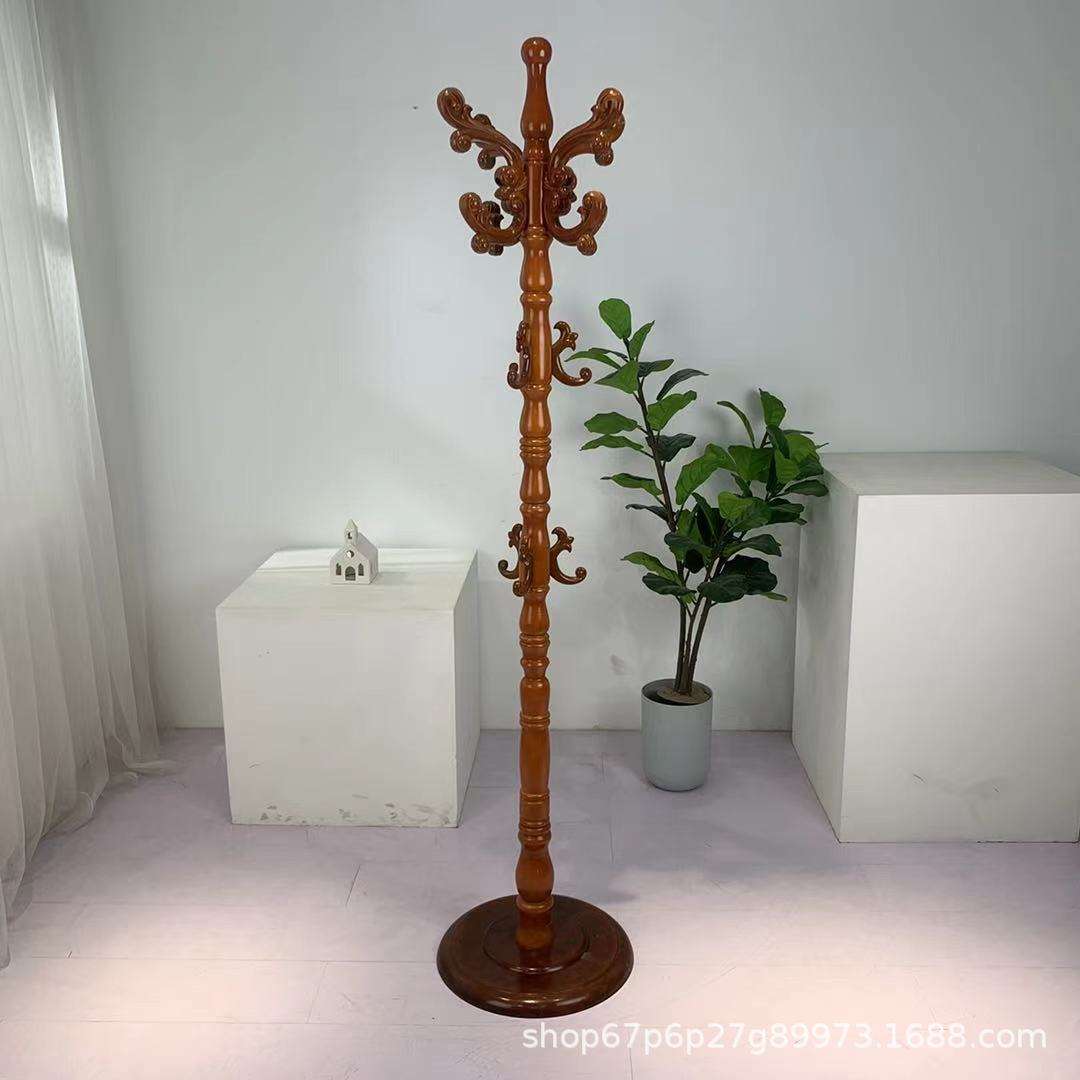 木衣架落地卧室网红简约现代衣服架挂衣架单杆式实欧式客厅衣帽架