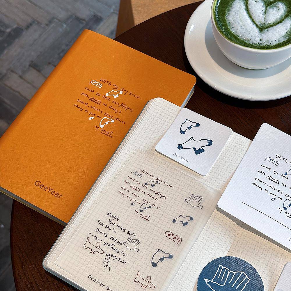 网格本手账日记本高颜值加厚可爱少女心手账本子简约i