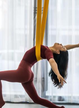 7米微弹力锦纶空中瑜伽吊床家用高空吊绳杂技表演低弹挂布瑜伽馆