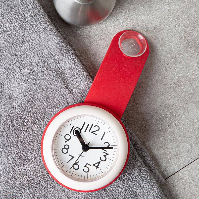 北欧简约浴室钟厨房防水静音家用吸盘钟表挂墙创意个性迷你小赢朔
