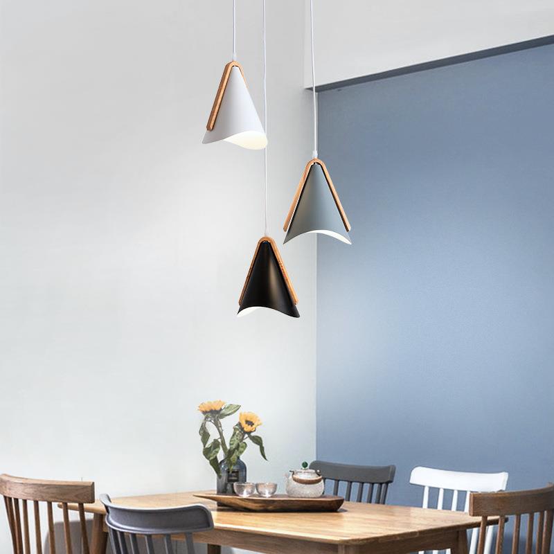 北欧三头餐厅吊灯日式极简茶室餐桌灯吧台灯饰创意卧室床头小吊灯