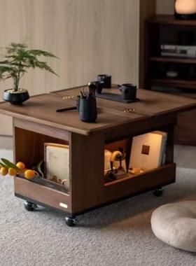 实木茶几小推车沙发客厅折叠小户型免安装家用茶桌移动多功能茶台