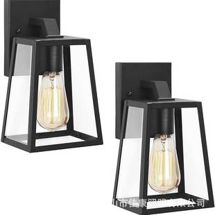 美式户外防水庭院小夜灯花园别墅外围墙装饰复古玻璃壁灯