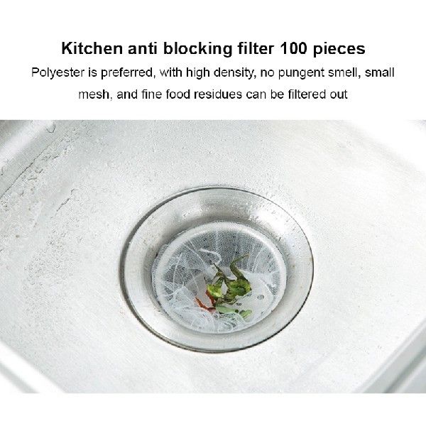 100pcs Kitchen Sink Filter Net Vegetable Floor Hair Sewer