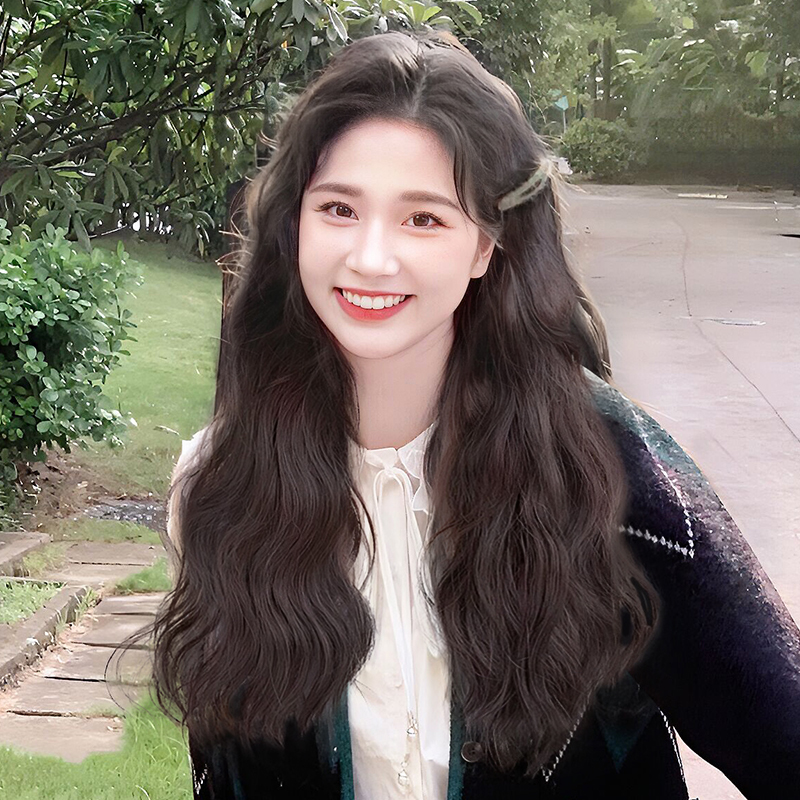 假发女长发仿真接发贴片隐形蓬松增发量水波纹蛋蛋卷三片式假发片