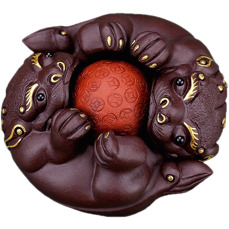 精品紫砂茶宠摆件茶具时来运转茶玩茶桌可养个性茶台变色创意茶盘