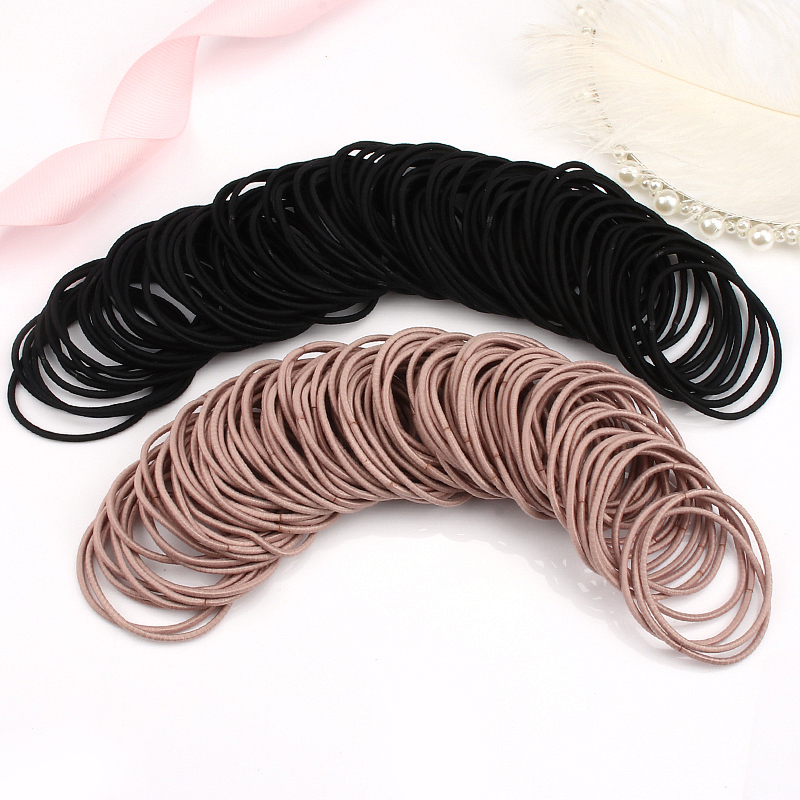 100Pcs/Set Korean 4.5cm Thin Hair Loop Head Rope Nylon High