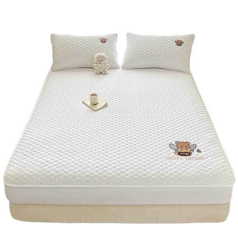 大豆纤维刺绣夹棉床笠加厚床垫保护套防滑单床笠席梦思防尘罩,床上用品,床裙,淘宝优惠券,粉丝福利购,淘宝优惠卷