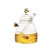 日式 玻璃蜂蜜罐带搅拌棒储物罐创意透明家用蜂蜜瓶带盖简